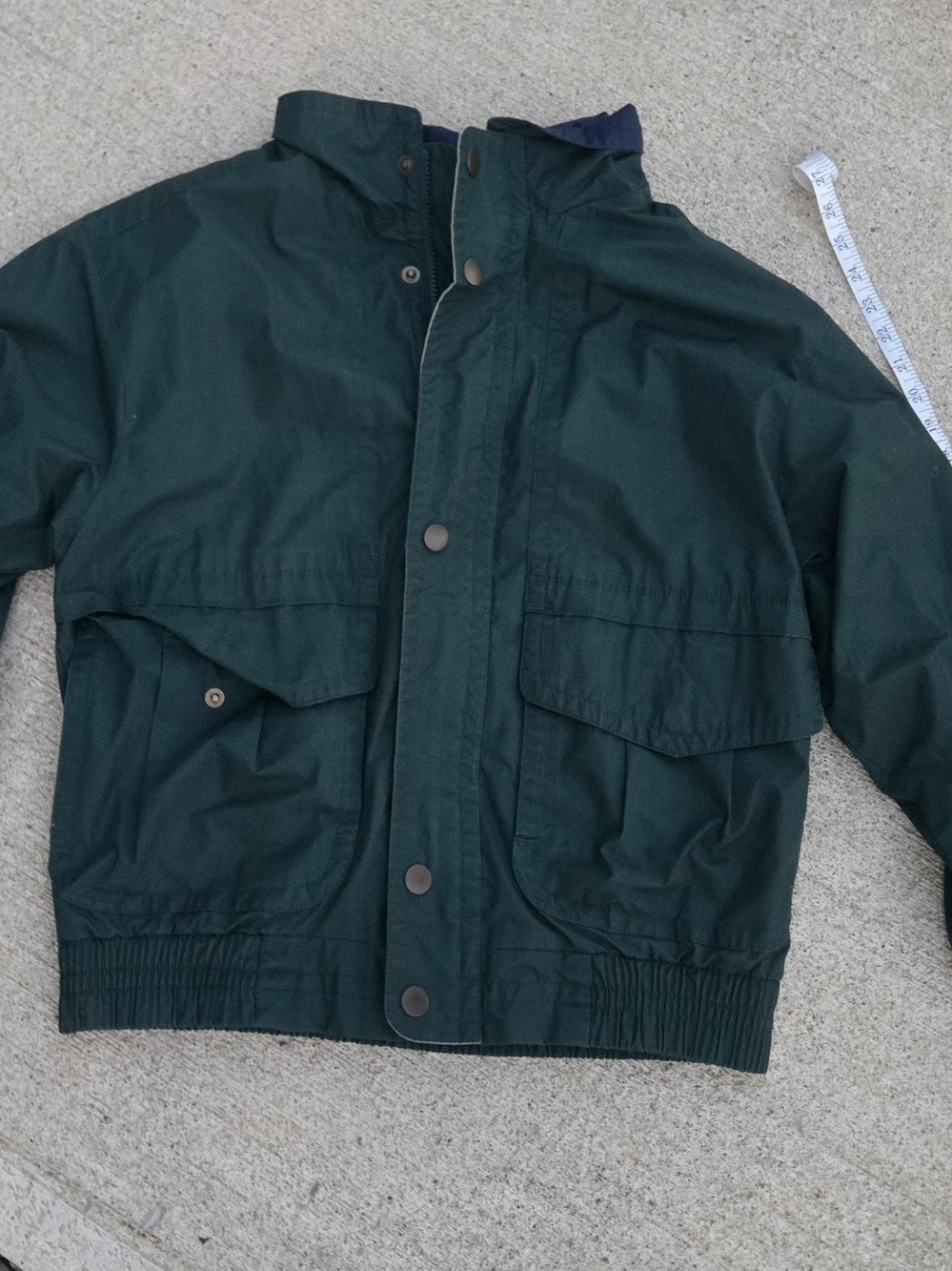 London Fog Forest Green Kids Raincoat with Snap Closure